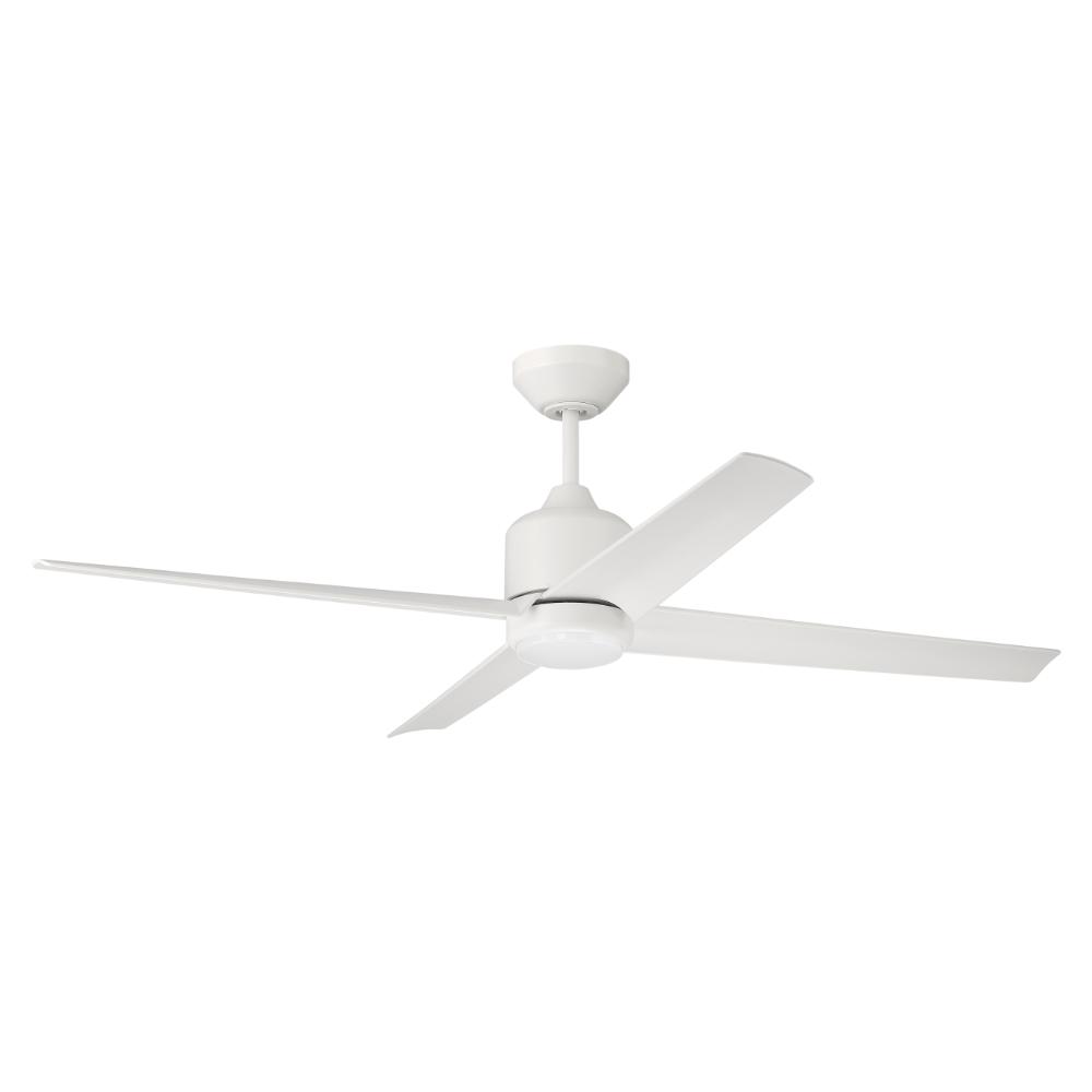 Craftmade QUL52W4 52" Quell Fan, White Finish, White Blades. LED Light, WIFI and Control Included