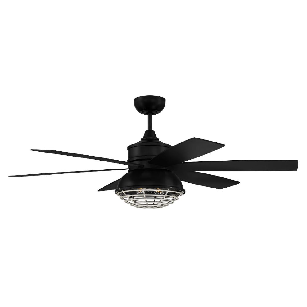 Craftmade RGD52FBPN6 52" Rugged in Flat Black/Painted Nickel finish, Flat Black/Graywood blades,WiFi Control, Integrated Light kit