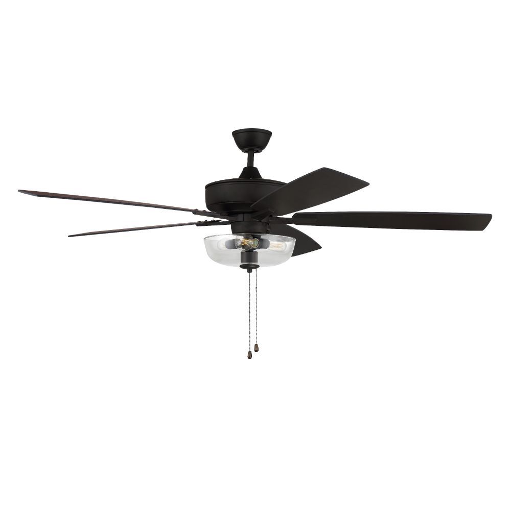 Craftmade S101ESP5-60ESPWLN 60" Super Pro Fan with Clear Bowl Light Kit and Blades in Espresso