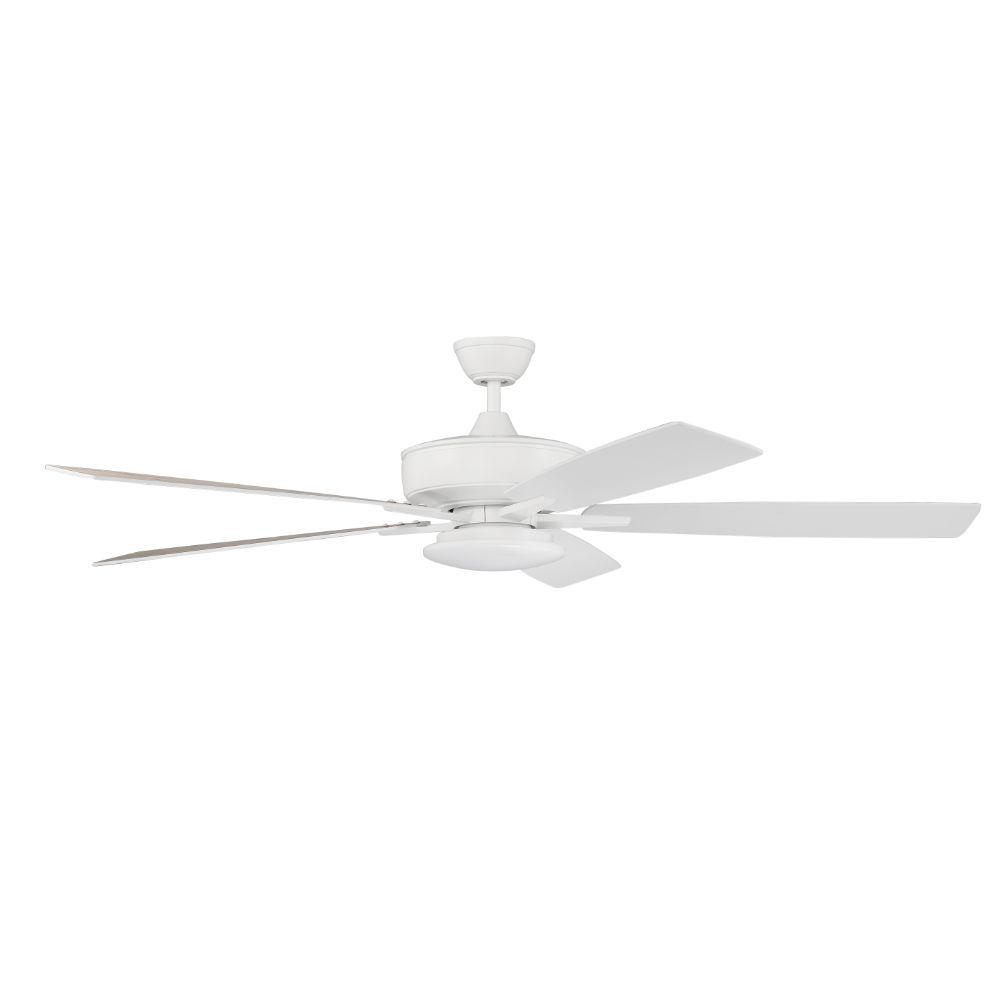 Craftmade S112W5-60WWOK 60" Super Pro Fan with Low Profile Light Kit and Blades in White