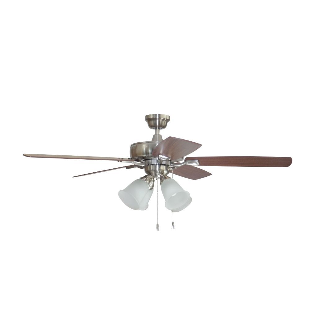 Craftmade TCE52BNK5C4 52" Twist N Click Ceiling Fan in Brushed Polished Nickel