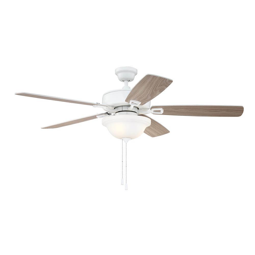 Craftmade TCE52W5C1 Twist N Click 52" Ceiling Fan with Blades and Light Kit