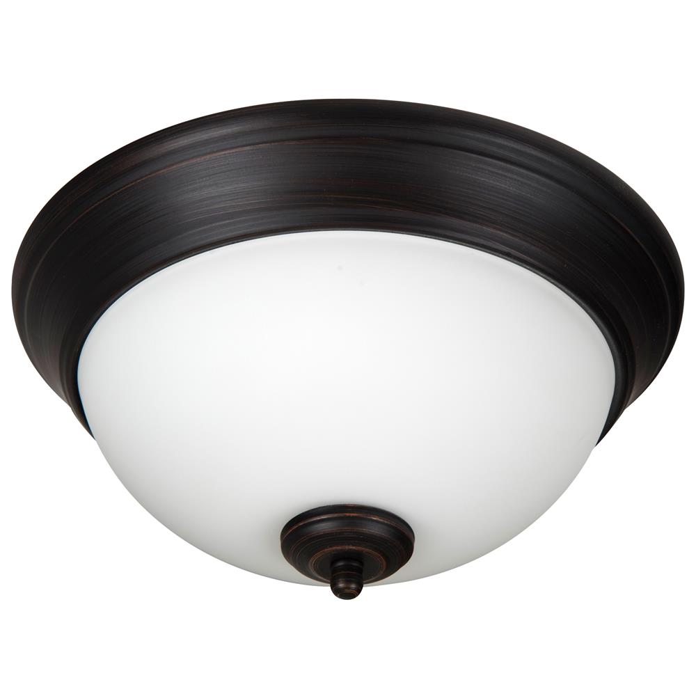 Craftmade XP11ABZ-2W Pro Builder 2 Light 11" Flushmount in Aged Bronze Brushed with White Frost Glass