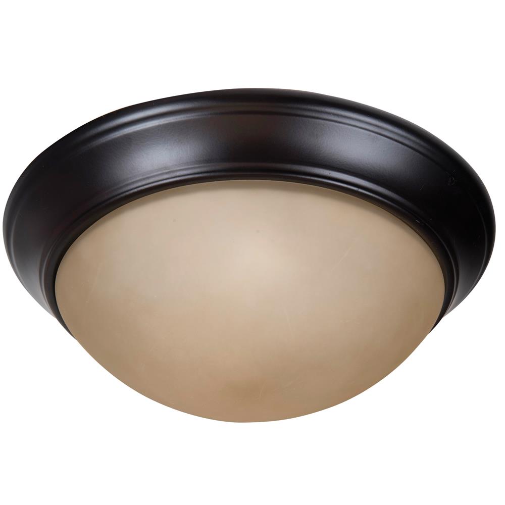 Craftmade XPP13OB-2A Pro Builder Premium 2 Light 13" Flushmount in Oiled Bronze with Amber Twist Glass