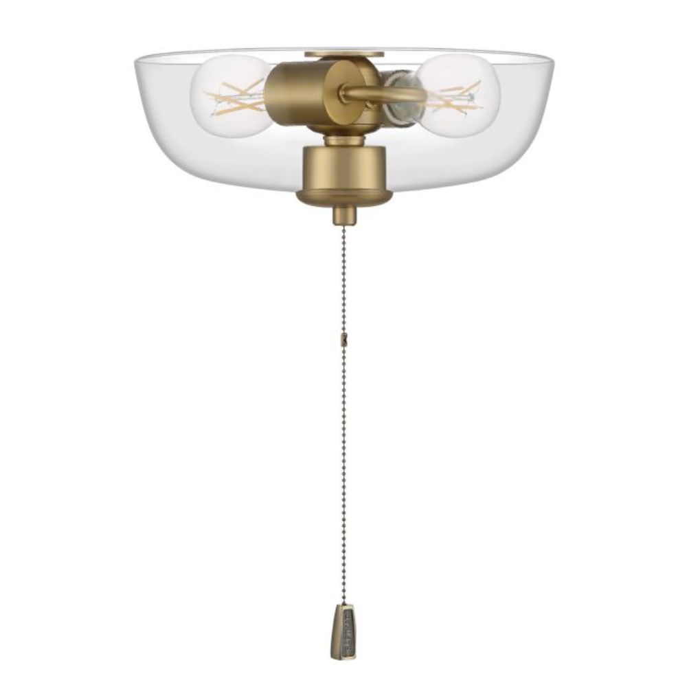 Craftmade LK2902-SB 2 Light Clear  Bowl Fan Light Kit in Satin Brass