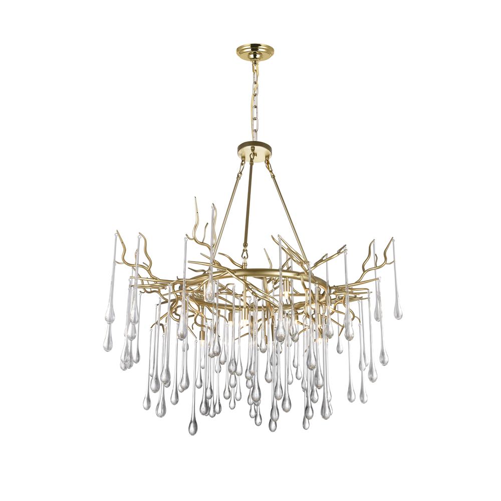 CWI Lighting 1094P43-12-620 Anita 12 Light Chandelier with Gold Leaf Finish