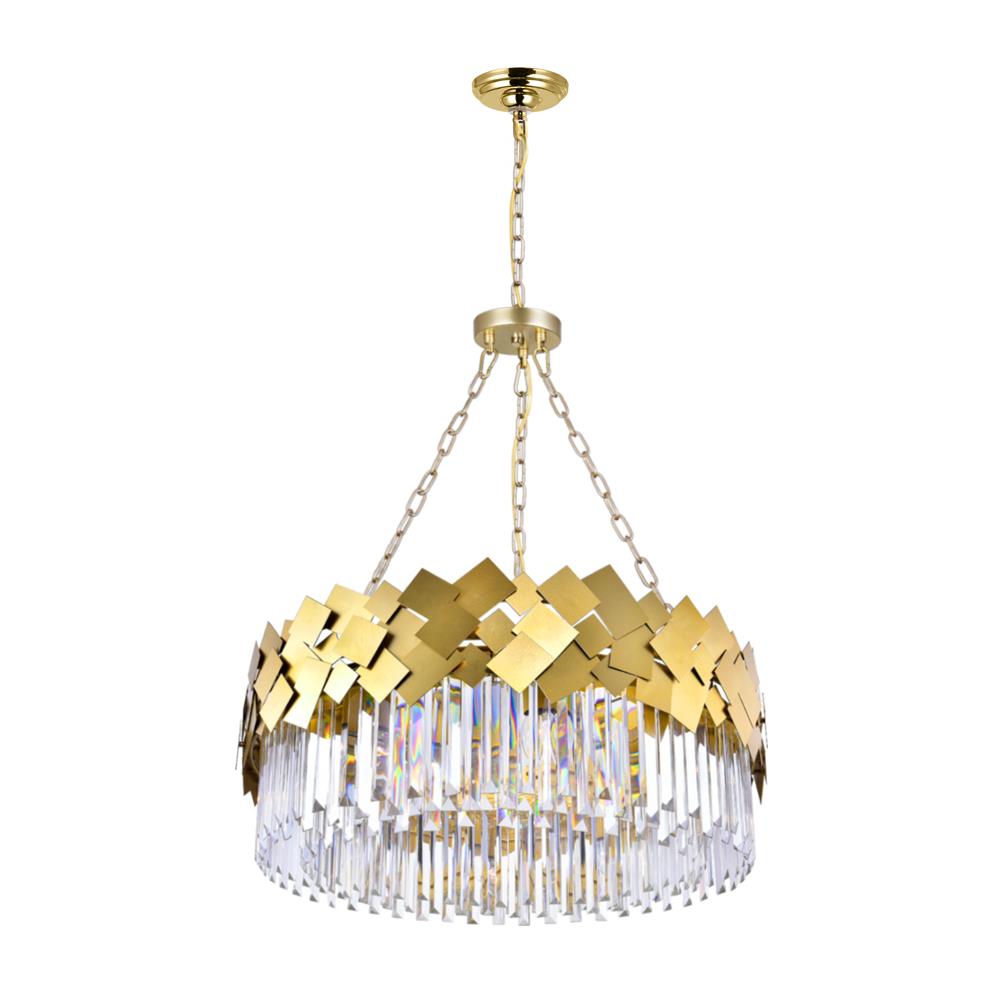 CWI Lighting 1100P32-8-169 Panache 8 Light Down Chandelier with Medallion Gold Finish
