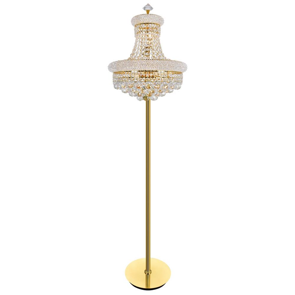 CWI Lighting 8001F18G Empire 8 Light Floor Lamp with Gold finish