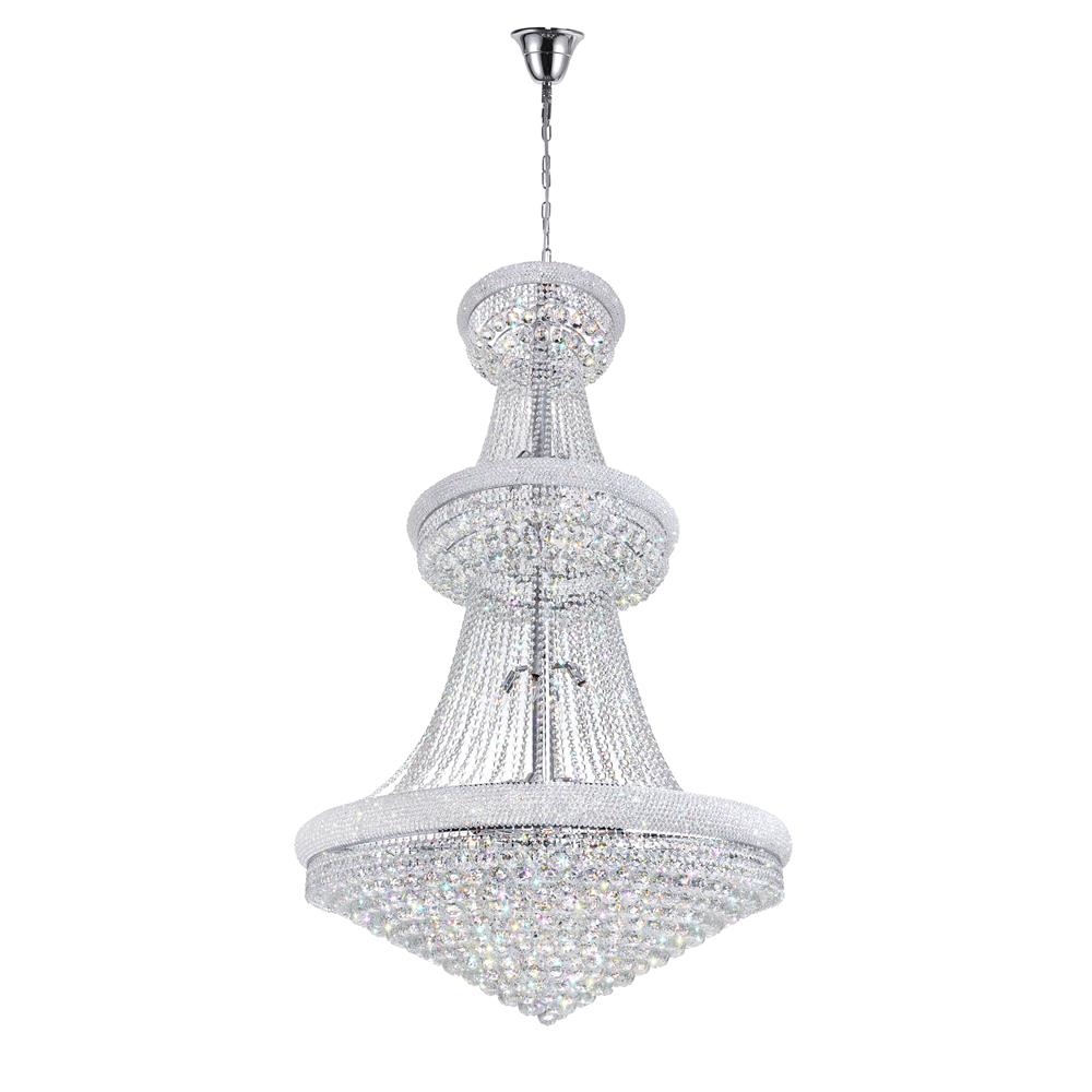 CWI Lighting 8001P42C Empire 38 Light Down Chandelier with Chrome finish