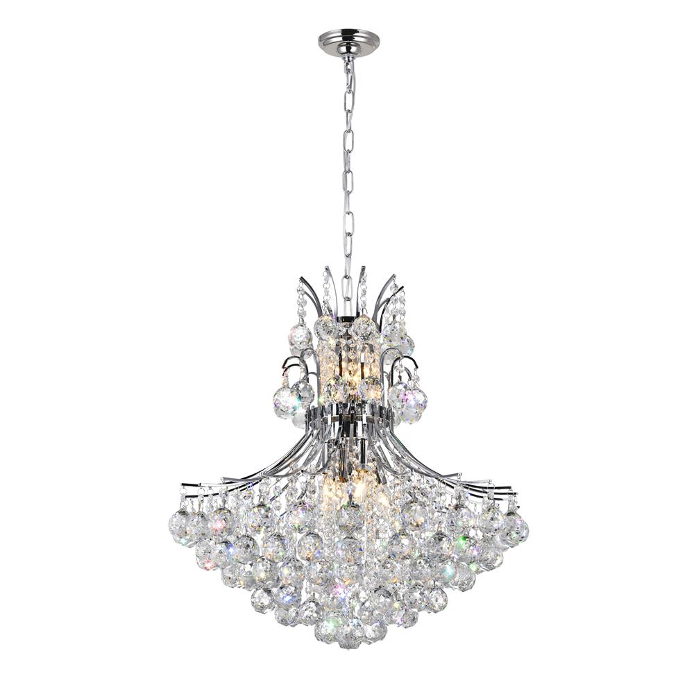 CWI Lighting 8012P24C Princess 10 Light Down Chandelier with Chrome finish