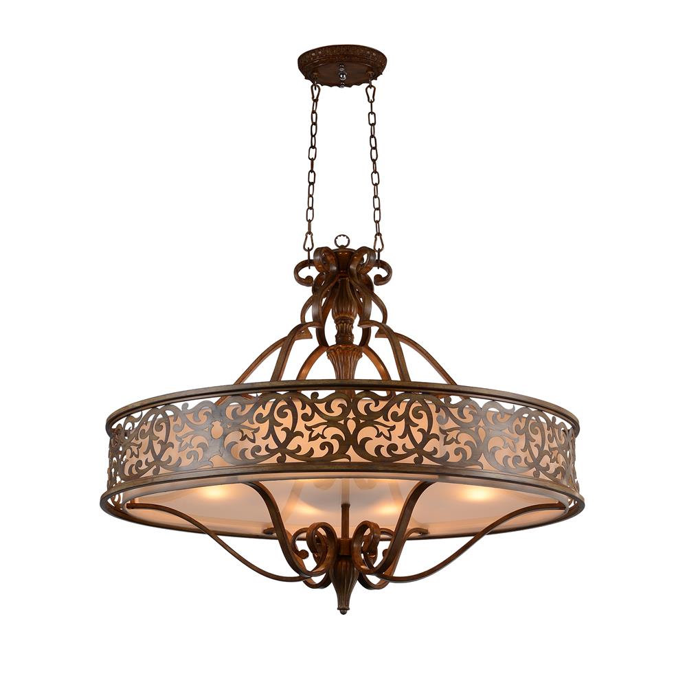 CWI Lighting 9807P39-6-116 Nicole 6 Light Drum Shade Chandelier with Brushed Chocolate finish