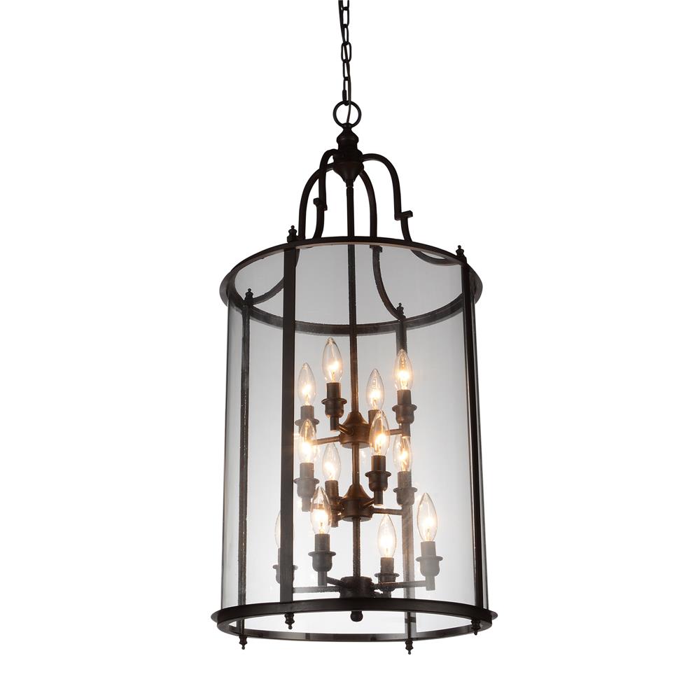 CWI Lighting 9809P17-12-109-A Desire 12 Light Drum Shade Chandelier with Oil Rubbed Bronze finish