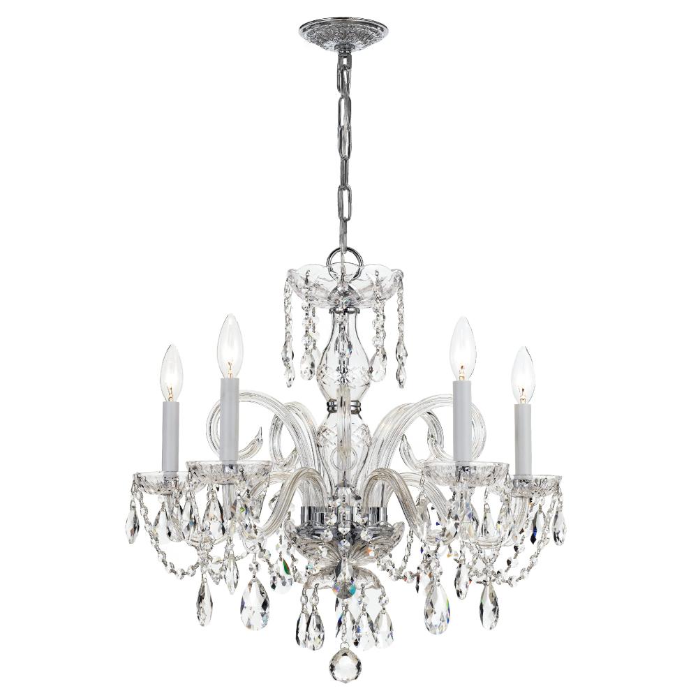 Crystorama Lighting 1005-CH-CL-MWP Traditional Crystal 5 Light Crystal Chrome Chandelier