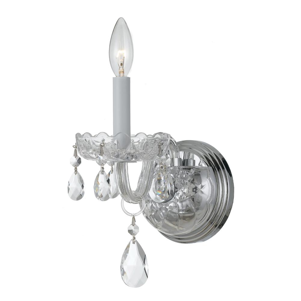 Crystorama Lighting 1031-CH-CL-SAQ Traditional Crystal 1 Light Spectra Crystal Chrome Sconce