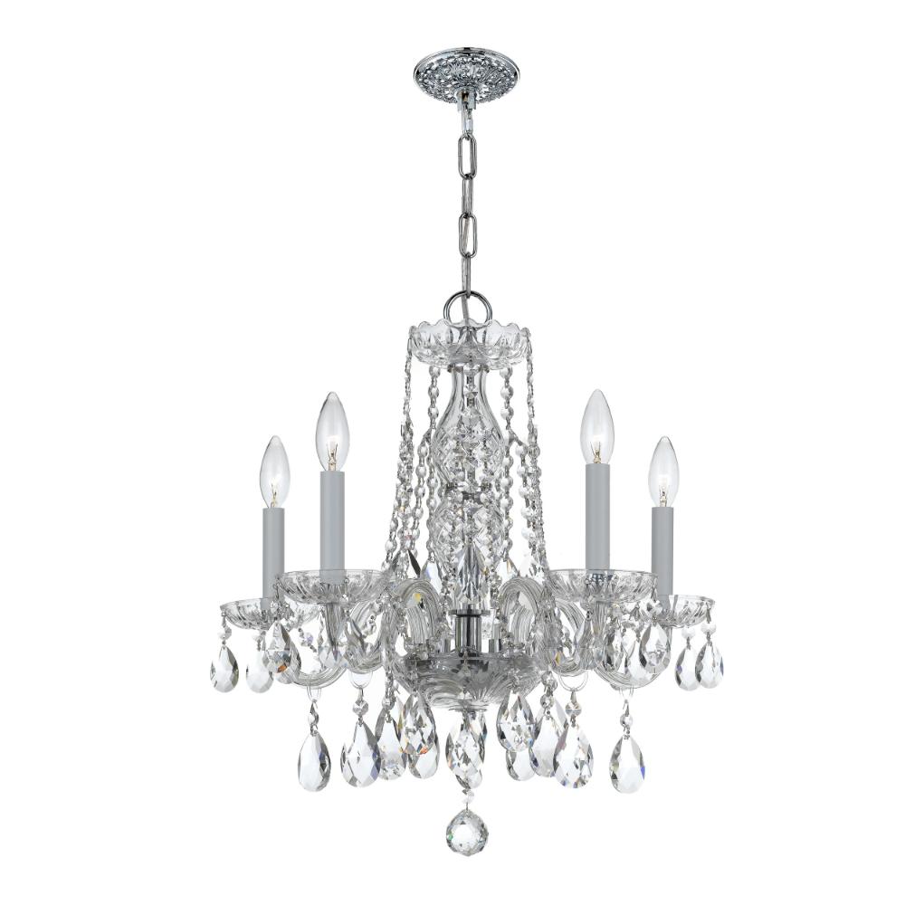 Crystorama Lighting 1061-CH-CL-MWP Traditional Crystal 5 Light Clear Crystal Chrome Mini Chandelier