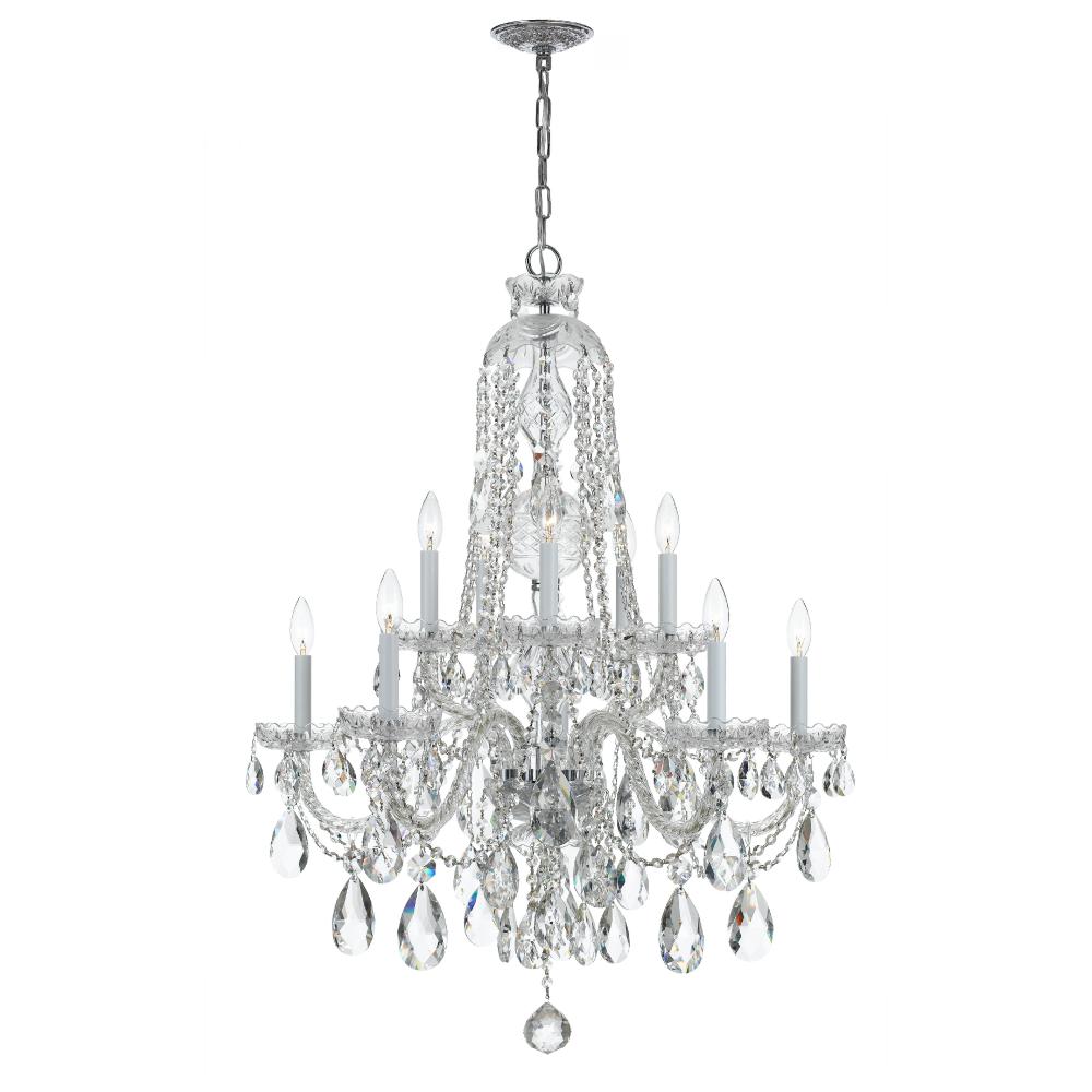Crystorama Lighting 1110-CH-CL-MWP Traditional Crystal 10 Light Clear Crystal Chrome Chandelier