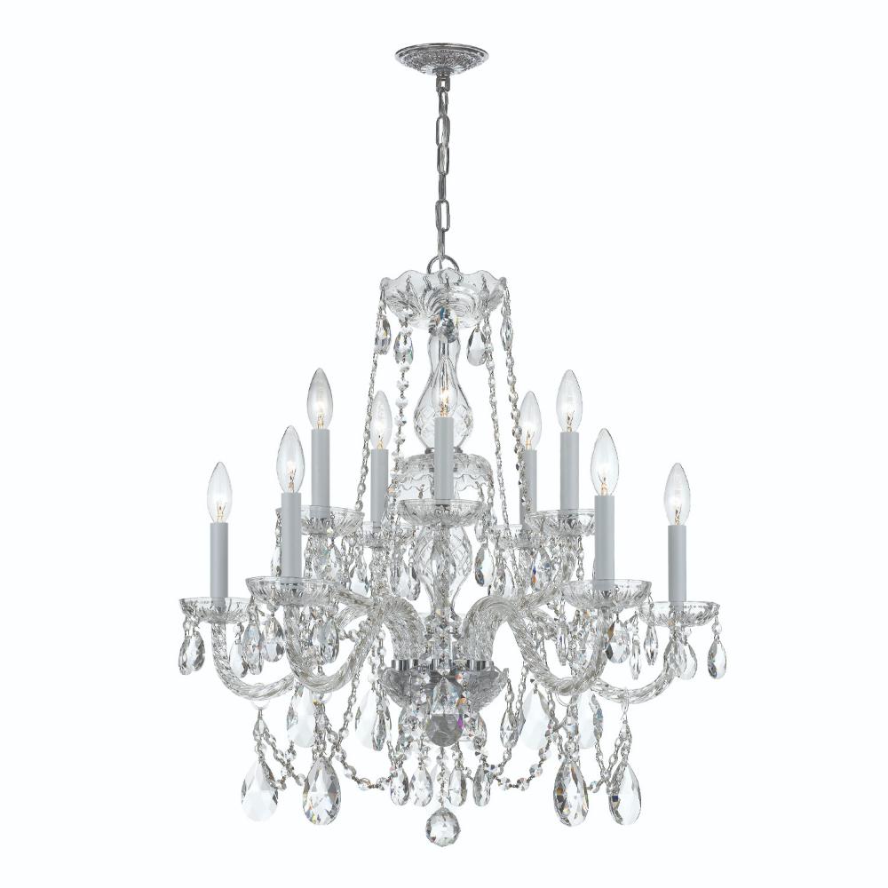 Crystorama Lighting 1130-CH-CL-MWP Traditional Crystal 10 Light Clear Crystal Chrome Chandelier