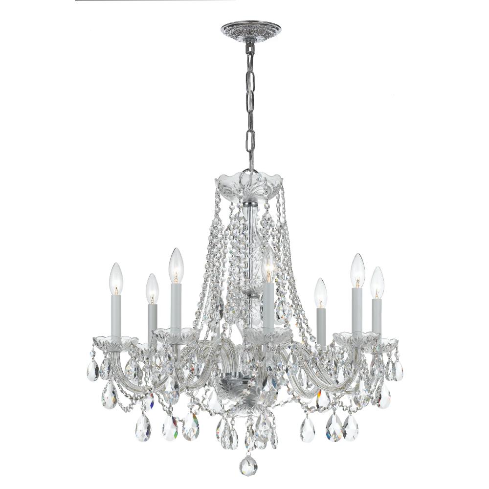 Crystorama Lighting 1138-CH-CL-MWP Traditional Crystal 8 Light Crystal Chrome Chandelier