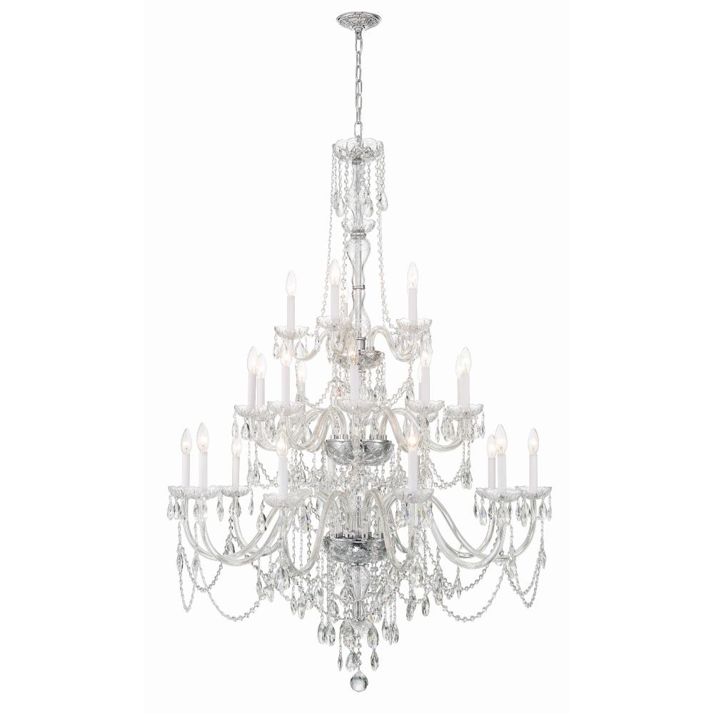 Crystorama Lighting 1156-CH-CL-MWP Traditional Crystal 25 Light Polished Chrome Chandelier