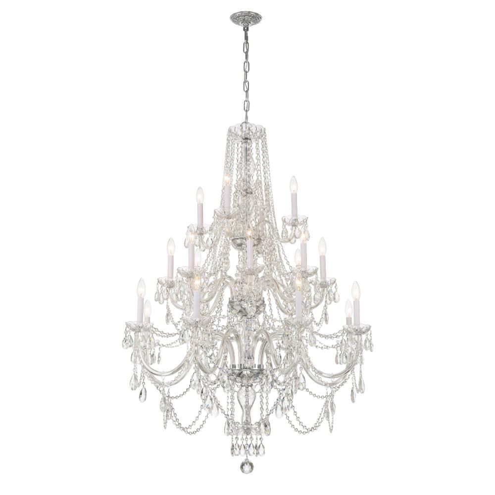Crystorama Lighting 1157-CH-CL-MWP Traditional Crystal 20 Light Polished Chrome Chandelier