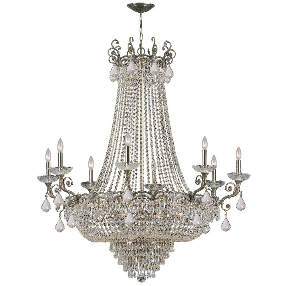 Crystorama Lighting 1488-HB-CL-MWP Majestic 20 Light Clear Crystal Brass Chandelier