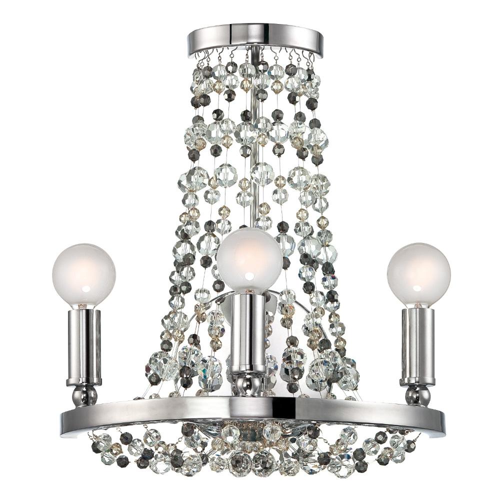 Crystorama Lighting 1542-CH-MWP Channing 3 Light Polished Chrome Transitional Sconce