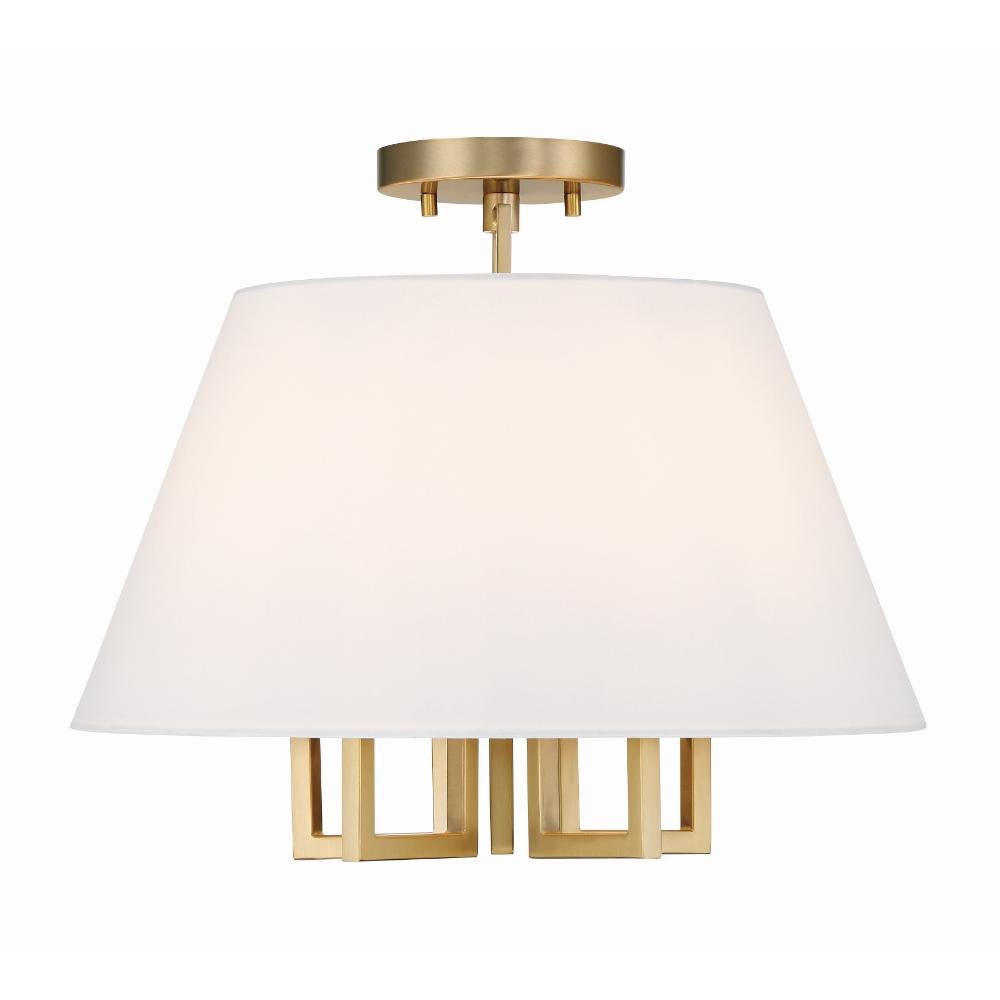 Crystorama Lighting 2255-VG_CEILING Libby Langdon for Crystorama Westwood 5 Light Vibrant Gold Ceiling Mount