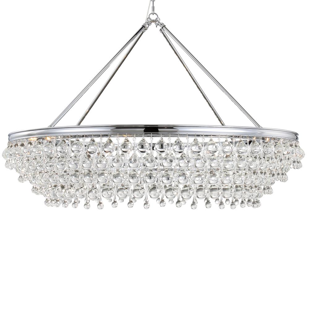 Crystorama Lighting 278-CH Calypso 8 Light Polished Chrome Eclectic Chandelier Draped In Clear Glass Drops