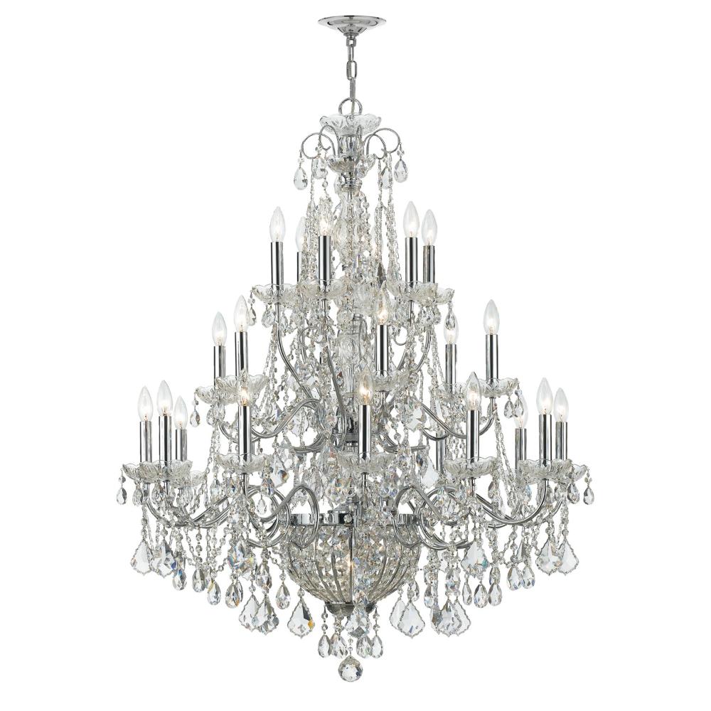 Crystorama Lighting 3229-CH-CL-MWP Imperial 26 Light Crystal Chrome Chandelier