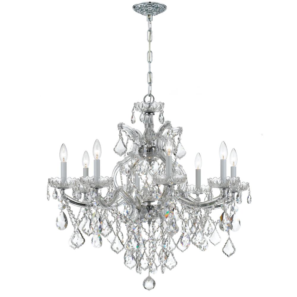 Crystorama Lighting 4409-CH-CL-MWP Maria Theresa 9 Light Clear Crystal Chrome Chandelier
