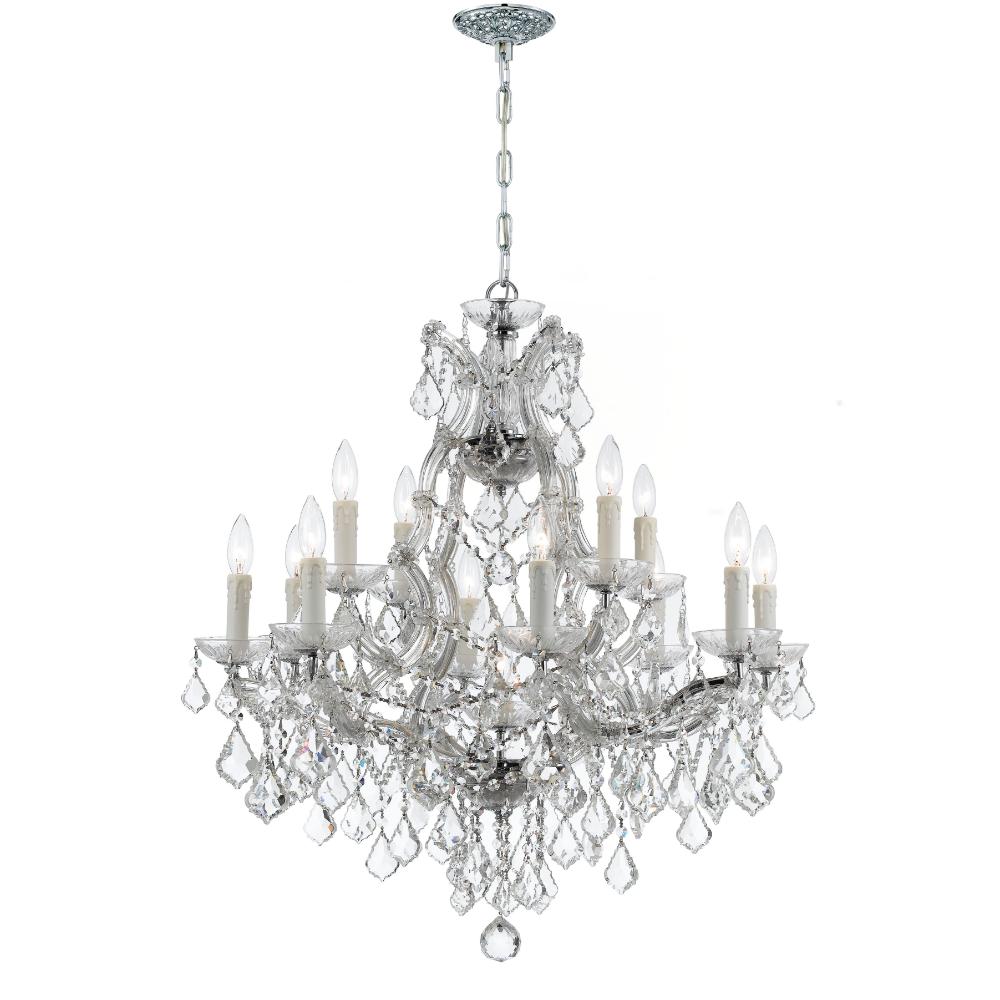 Crystorama Lighting 4412-CH-CL-MWP Maria Theresa 13 Light Clear Crystal Chrome Chandelier