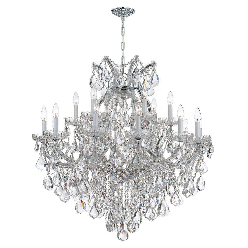 Crystorama Lighting 4418-CH-CL-MWP Maria Theresa 19 Light Clear Crystal Chrome Chandelier