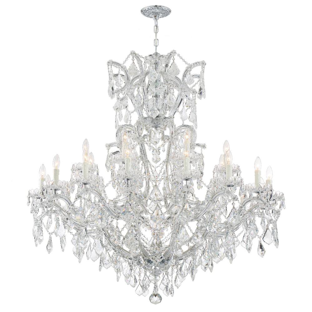 Crystorama Lighting 4424-CH-CL-MWP Maria Theresa 25 Light Clear Crystal Chrome Chandelier