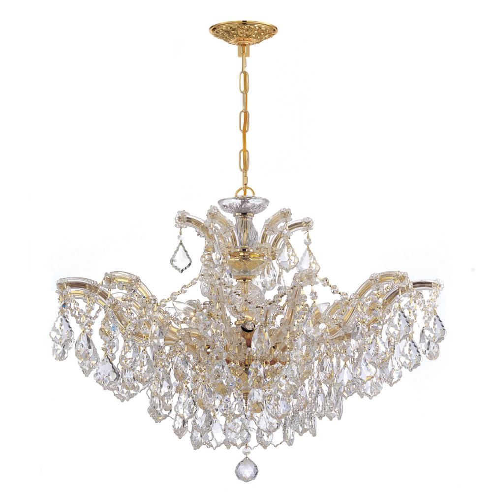 Crystorama Lighting 4439-GD-CL-MWP Maria Theresa 6 Light Clear Crystal Gold Chandelier