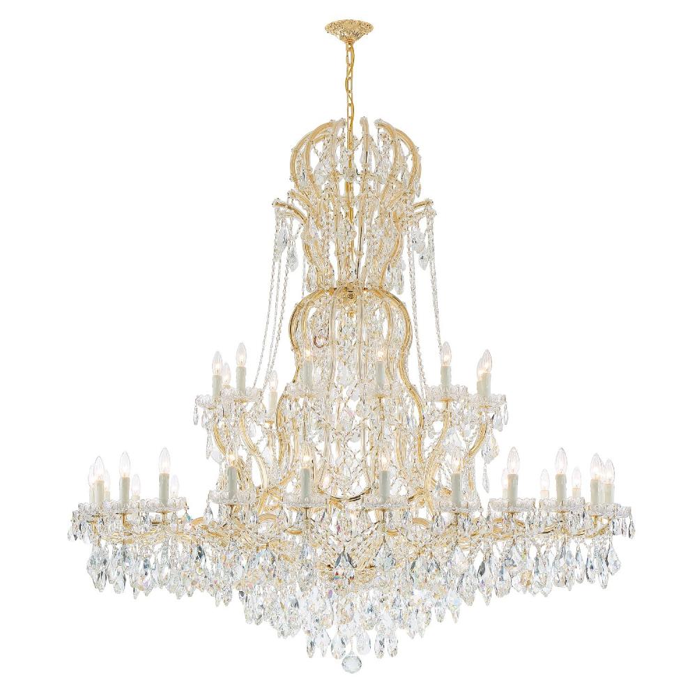 Crystorama 4460-GD-CL-S Crystorama Maria Theresa 37 Light Swarovski Strass Crystal Gold Chandelier in Gold