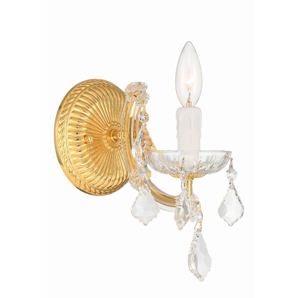 Crystorama Lighting 4471-GD-CL-MWP Maria Theresa 1 Light Clear Crystal Gold Sconce