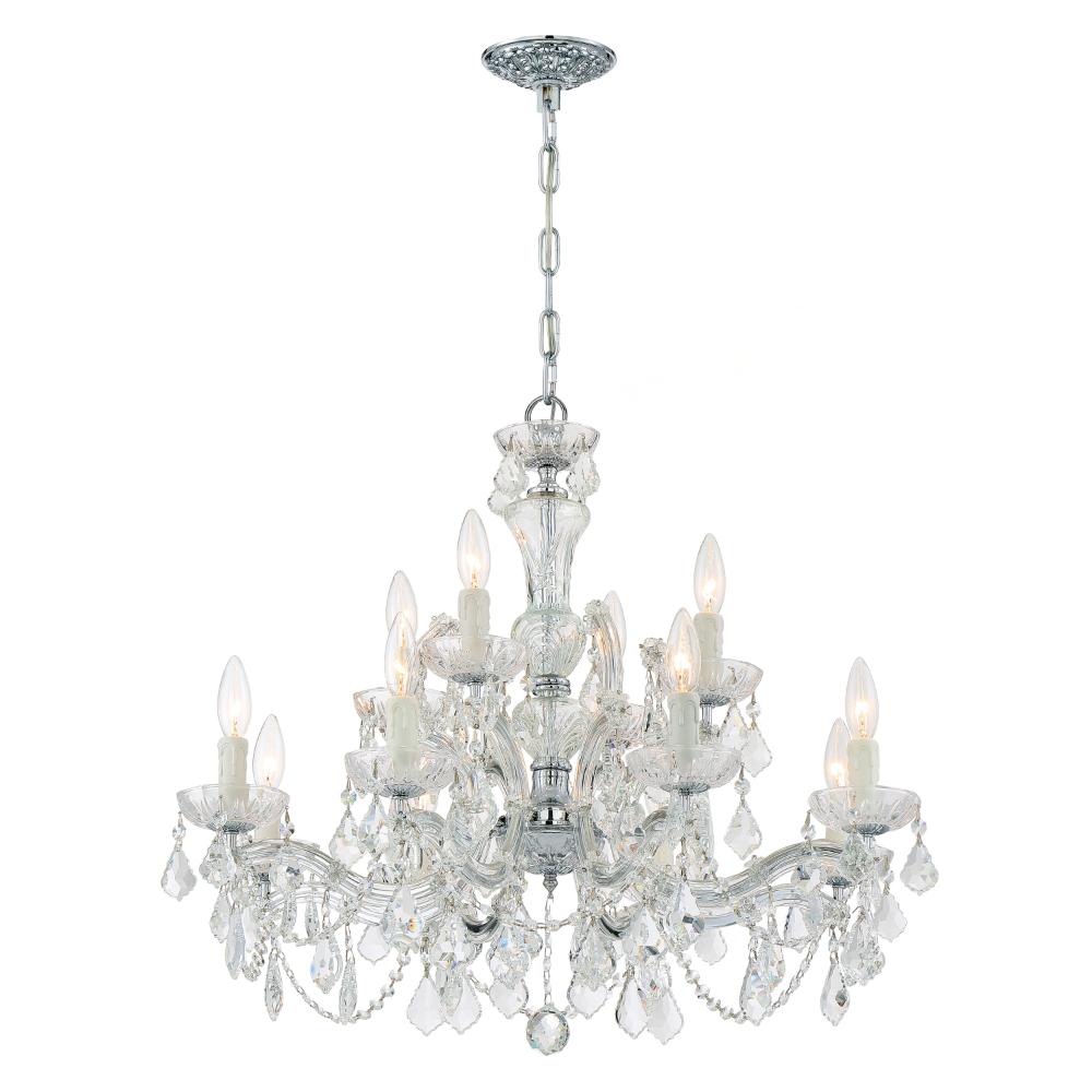 Crystorama Lighting 4479-CH-CL-MWP Maria Theresa 12 Light Clear Crystal Chandelier