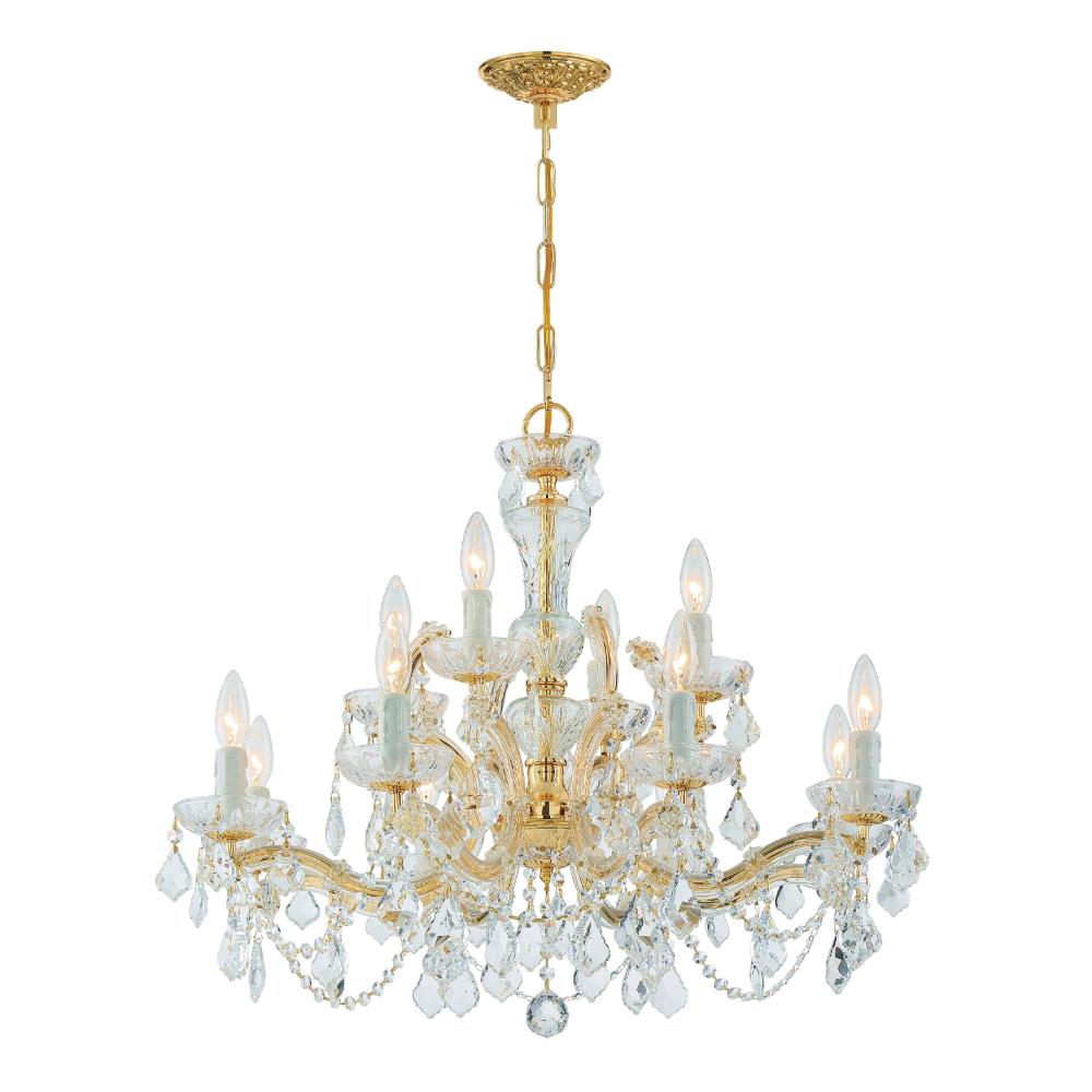 Crystorama Lighting 4479-GD-CL-MWP Maria Theresa 12 Light Clear Crystal Chandelier