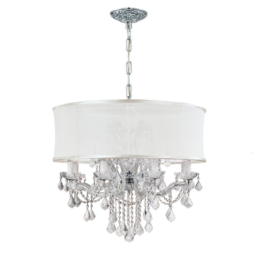 Crystorama Lighting 4489-CH-SMW-CL-S Brentwood 12 Light Chandelier in Polished Chrome