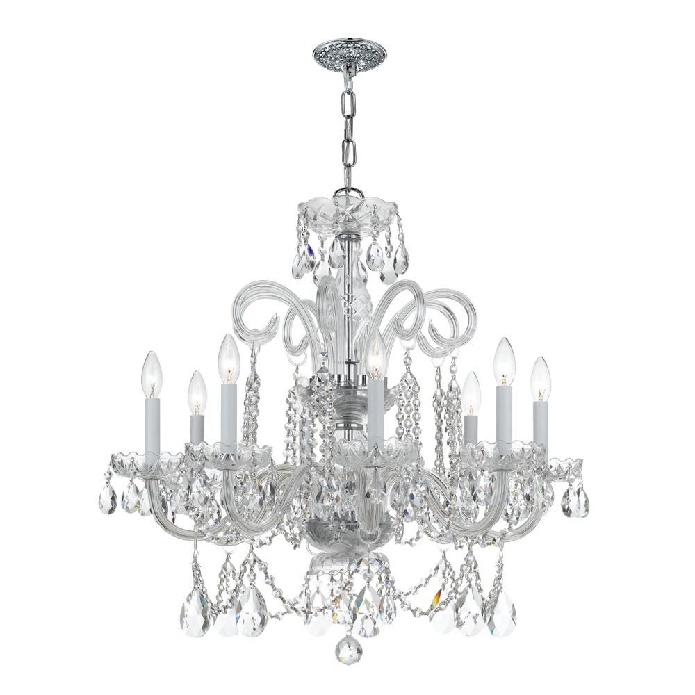 Crystorama Lighting 5008-CH-CL-MWP Traditional Crystal 8 Light Crystal Chrome Chandelier V