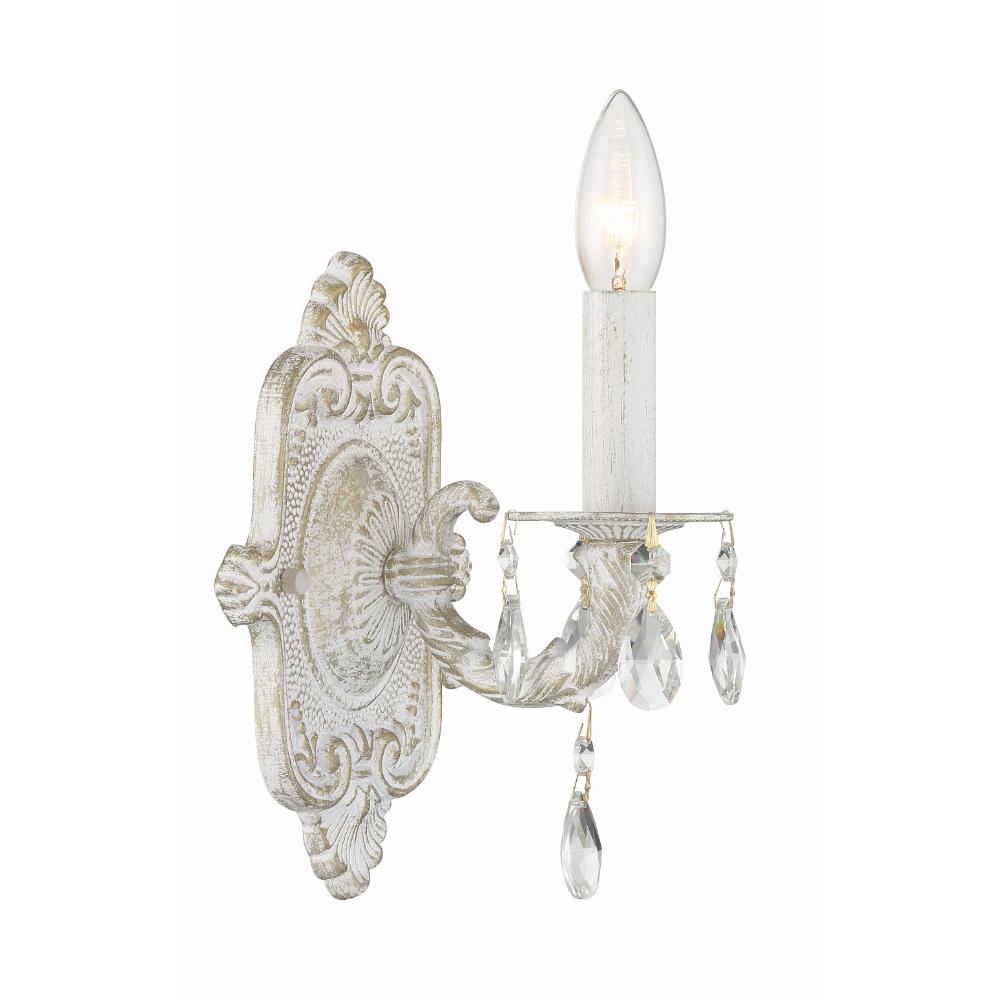Crystorama Lighting 5021-AW-CL-MWP Paris Market 1 Light Clear Crystal White Sconce