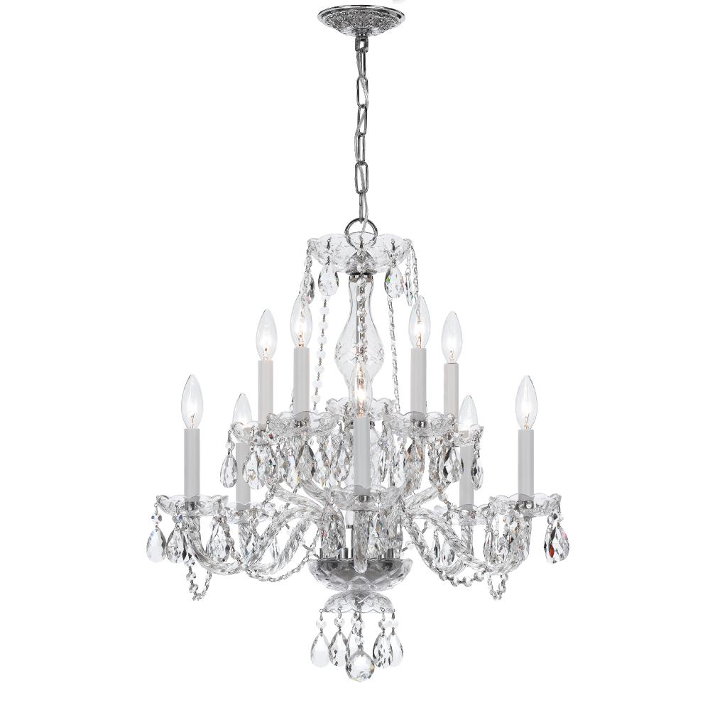 Crystorama Lighting 5080-CH-CL-MWP Traditional Crystal 10 Light Clear Crystal Chrome Chandelier V
