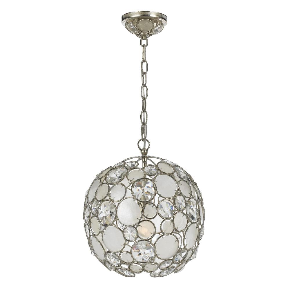 Crystorama Lighting 527-SA Palla 1 Light Antique Silver Sphere Mini Chandelier