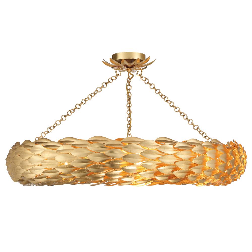 Crystorama Lighting 538-GA_CEILING Broche 8 Light Antique Gold Ceiling Mount