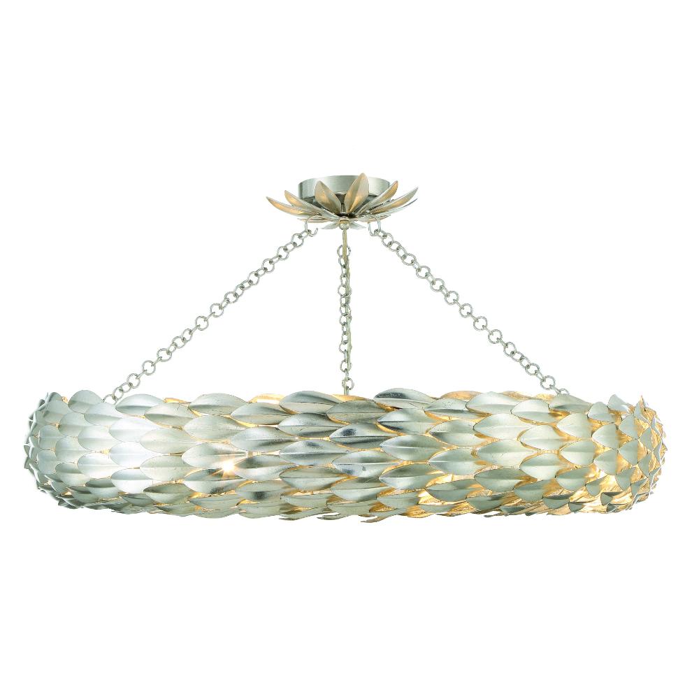 Crystorama Lighting 538-SA_CEILING Broche 8 Light Antique Silver Ceiling Mount
