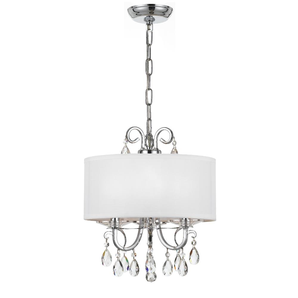 Crystorama Lighting 6623-CH-CL-MWP Othello 3 Light Clear Crystal Polished Chrome Mini Chandelier