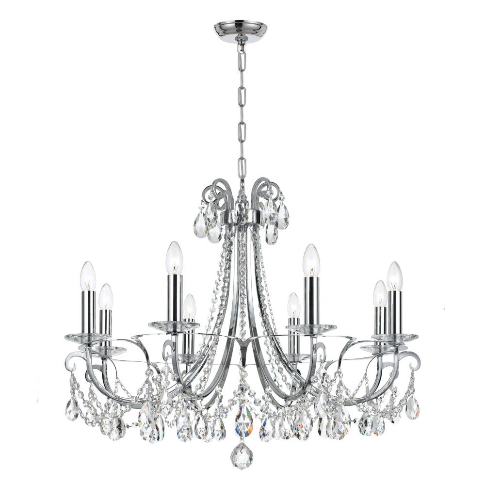 Crystorama Lighting 6828-CH-CL-MWP Othello 8 Light Clear Crystal Polished Chrome Chandelier