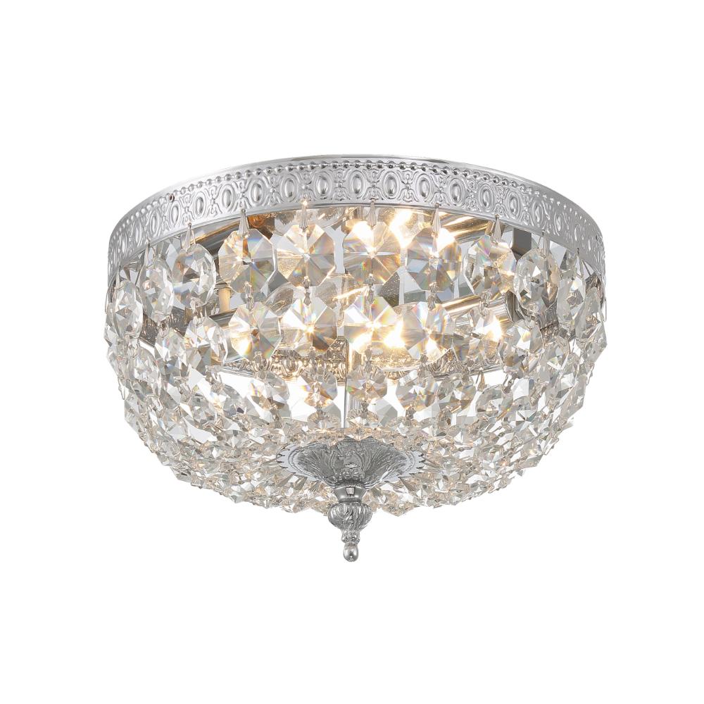 Crystorama Lighting 708-CH-CL-MWP 2 Light Clear Crystal Chrome Ceiling Mount