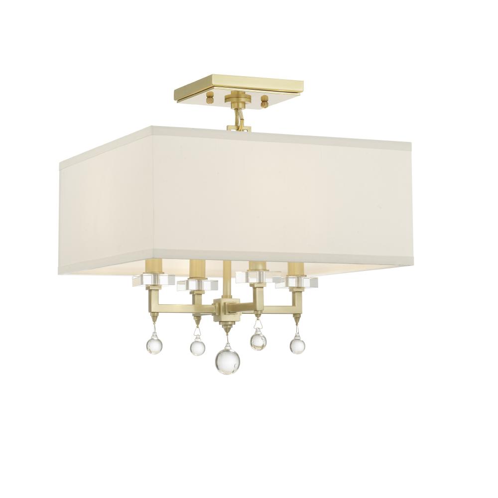 Crystorama 8105-AG_CEILING Paxton 4 Light Aged Antique Gold Semi-Flush