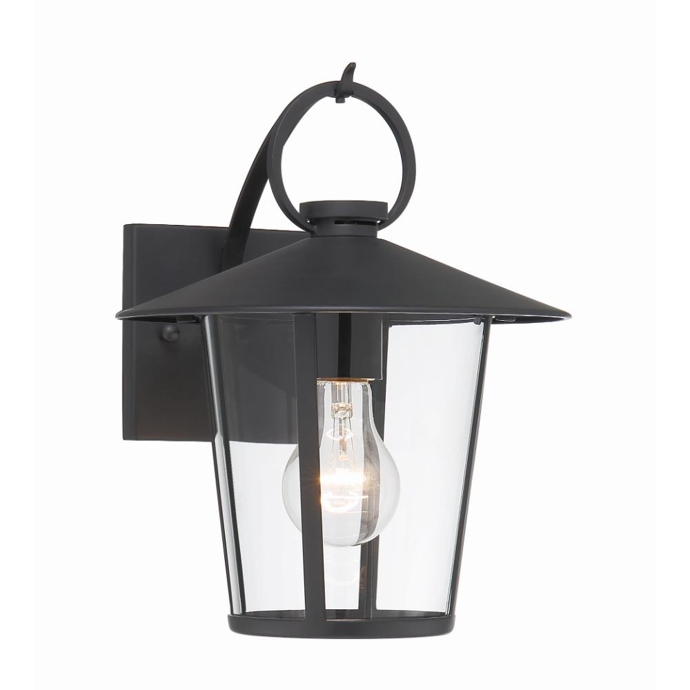 Crystorama Lighting AND-9201-CL-MK Andover 1 Light Matte Black Outdoor Wall Mount